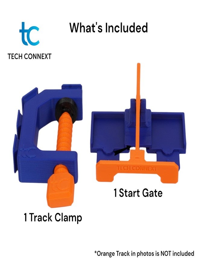 TechConnext Two Lane Start Gate & Track Clamp | Compatible with Hot Wheel Track | Made in USA | Durable PLA Plastic | Small Business - Image 5